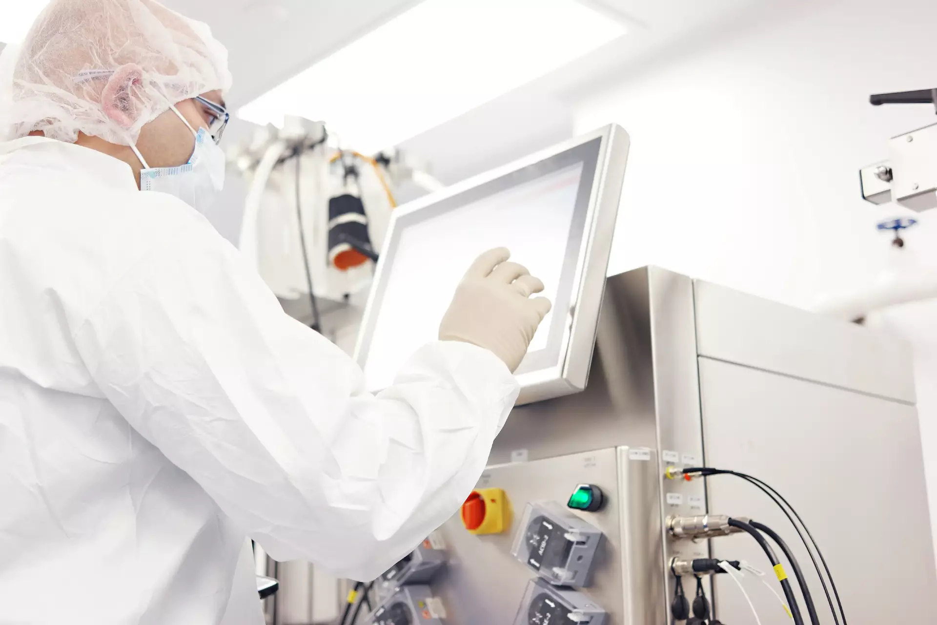 Scientist in a clean room