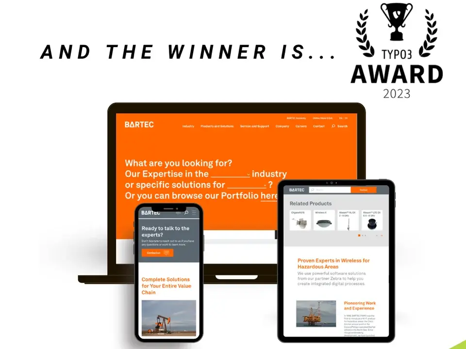 Typo3 award for BARTEC new website