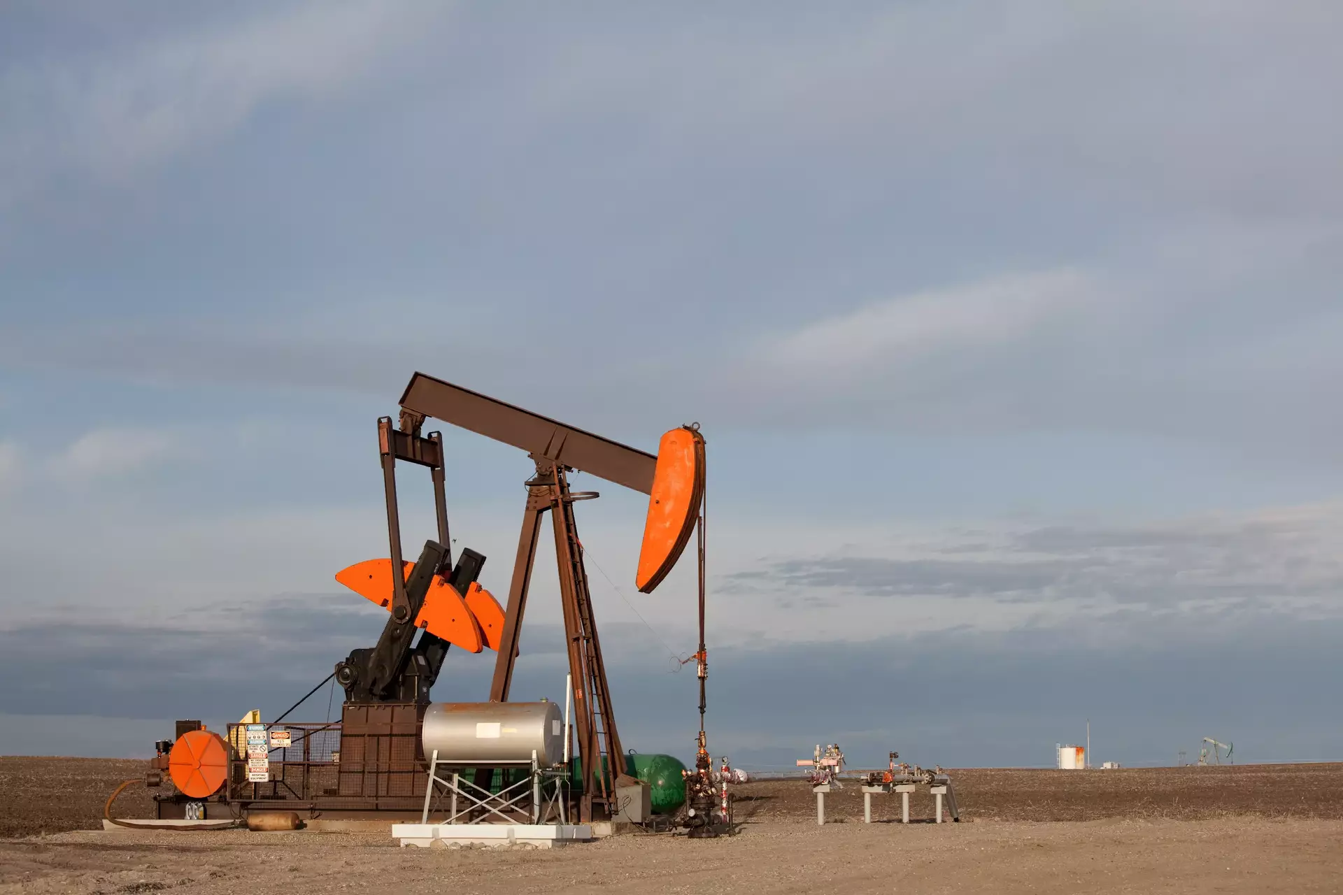 Pumpjack in the desert.