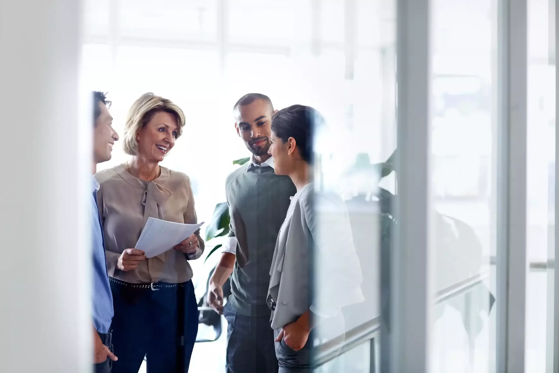 Businesswoman discussing legal with colleagues