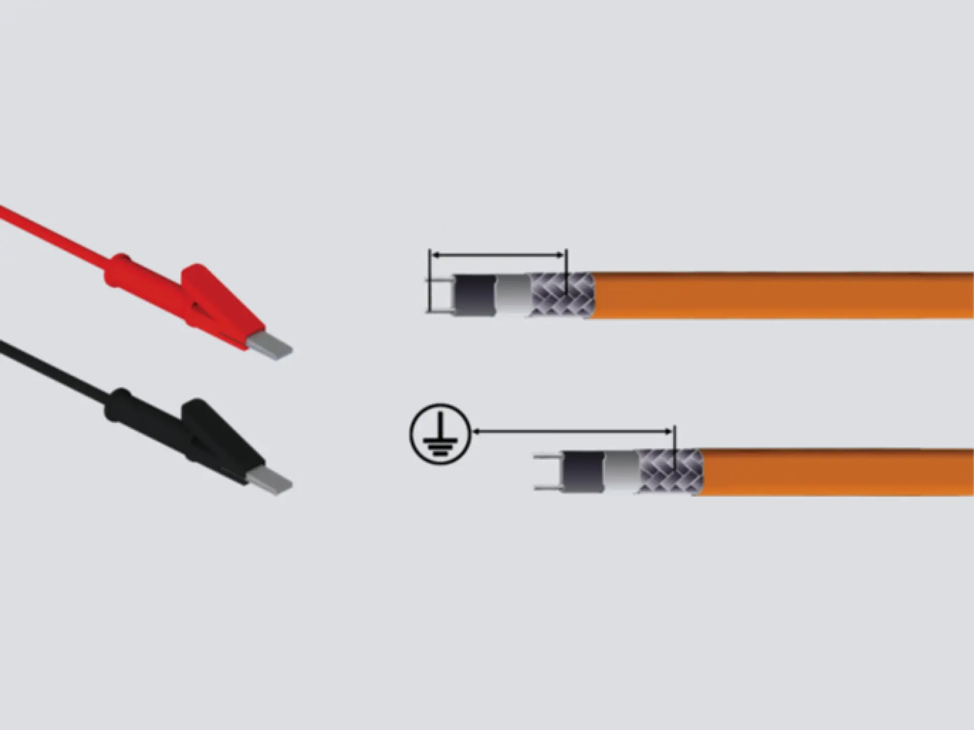Connection of heating cables to megger