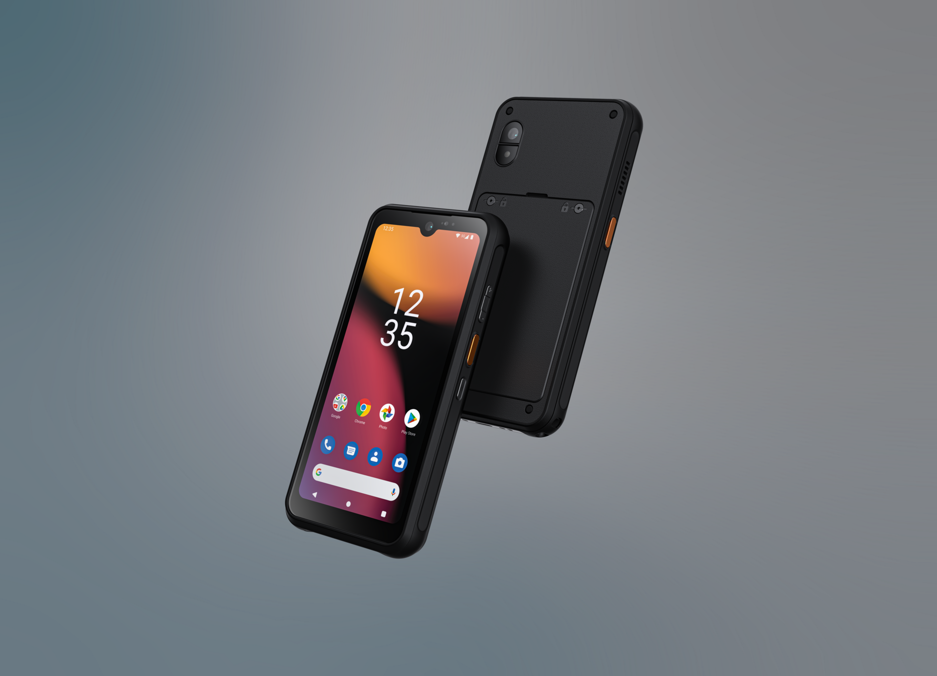 BARTEC SP9 EX1 smartphone front view and back view