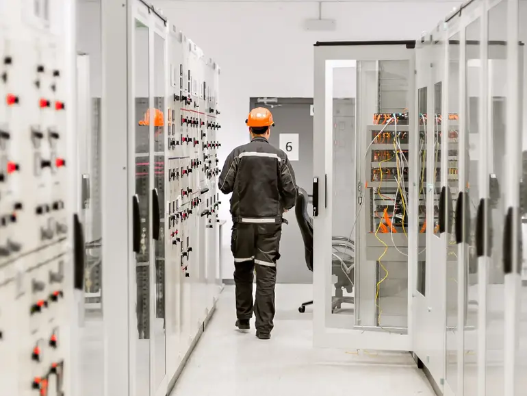 Using protective gear near switchgear cabinet