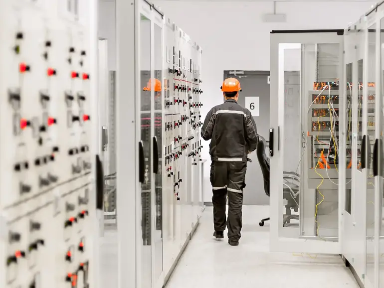 Using protective gear near switchgear cabinet